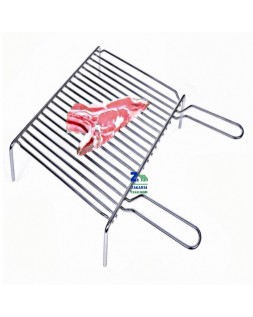 GRATICOLA DOPPIA A 19 BARRE Cm 35 X 40 CON PIEDINI PER BARBECUE CAMINO BRACE