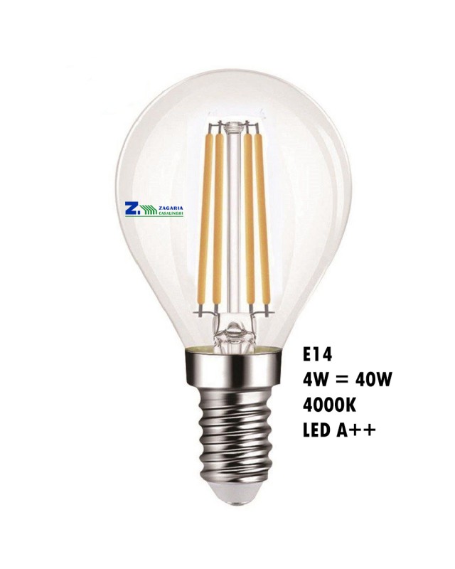 Lampadine LED Sfera E14 4000K 4W 470Lm