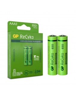 Blister 2 Batterie Ricaricabili AAA 650mAh GP ReCyko