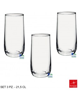 Bicchiere Loto Bormioli Set 3 Bicchieri Acqua Vino Liquore Vetro Trasparente