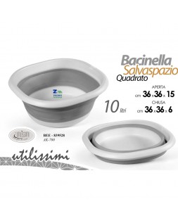 BACINELLA BAGNO OVALE IN PLASTICA CM 55X42X20 H - LT 24 COLORE BIANCO