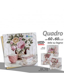 QUADRO 50x70 cm SHABBY CHIC TELA LEGNO MODERNO CLASSICO ARREDO ART 46564