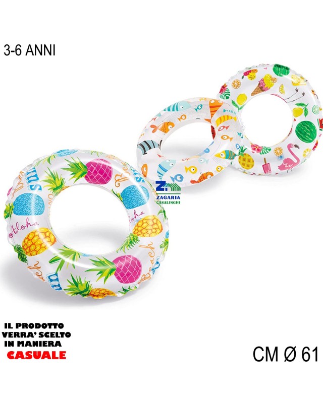 SALVAGENTE ANELLO GONFIABILE X BAMBINI DIAM CM 61 PER MARE PISCINA ART 59241