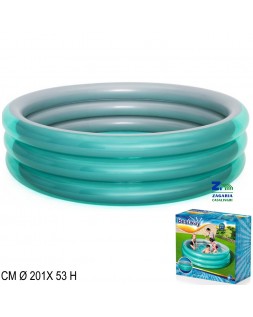 PISCINA FAMILY GONFIABILE RETTANGOLARE 2 ANELLI CM 201X150X51 H CAPACITA  450 LT