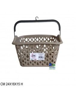 CESTA PORTABIANCHERIA COUNTRY QUADRATA ALTA 15 LT IN PLASTICA CM 27x27x32h