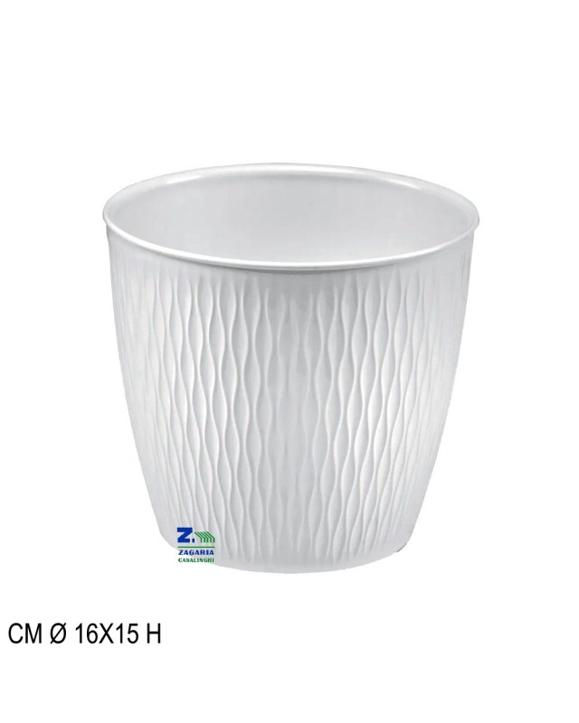 Vaso Ceramica 16 x 16 x 16 cm Bianco