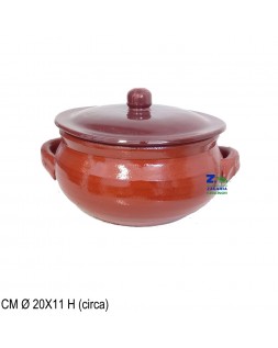 Casseruola con coperchio in terracotta, diam. 32cm