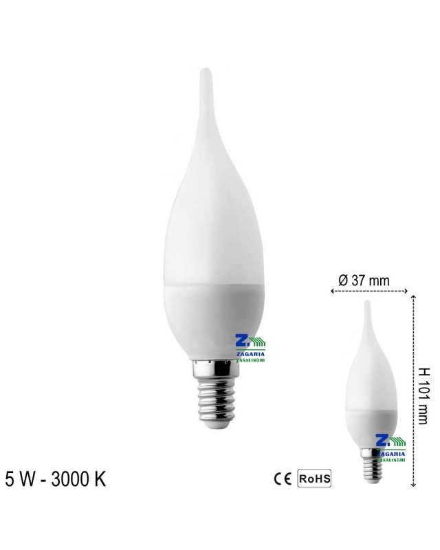 KIT 3 LAMPADINE LED MINI GOCCIA E14 6W LUCE CALDA 3000°K