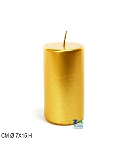 COPPIA SET 2 PZ CANDELE NATALIZIE A STELO LUCIDE CM 25 COLORE ORO ART 90243