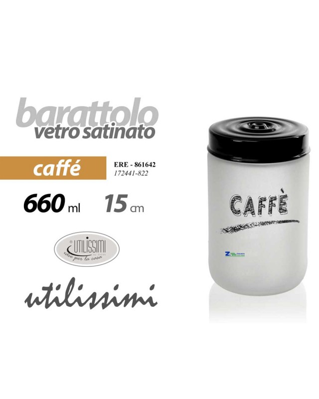 BARATTOLO CONTENITORE CAFFE VETRO SATINATO 660ml ERE-861642