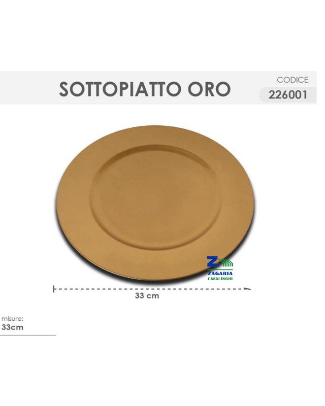 SOTTOPIATTO NATALIZIO COLORE ORO DIAM CM 33 IN PLASTICA DECORAZIONE  NATALIZIA