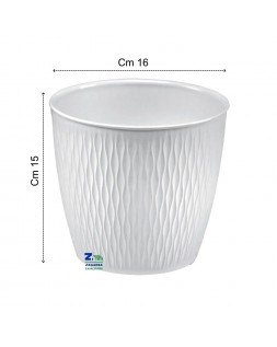 Vaso Ceramica 16 x 16 x 16 cm Bianco